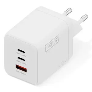 Charger DIGIT Digitus USB GaN 100W — 2× USB-C, 1× USB-A, 100–240V, white