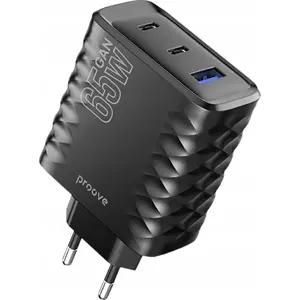 Alogy 65W GaN ātra sienas lādētājs ar 2× USB-C un 1× USB-A (230V)