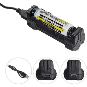 Akumulātoru lādētājs ARMYTEK Handy C1 VE A03801 — kompakts USB lādētājs vienai izņemamai šūnai