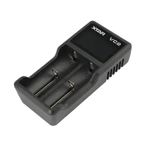 everActive VC2 USB battery charger for 2 Li‑Ion cells, LCD display, 5V/1A, black