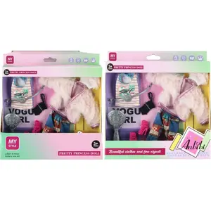 Leļļu aksesuāru komplekts Mega Creative WX225-8 — leļļu apģērbi, displeja iepakojums (22×23×3 cm)