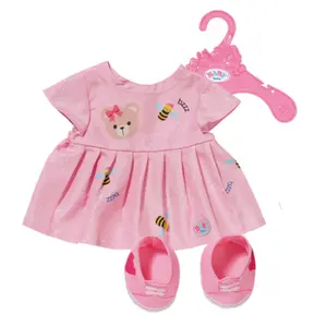 Lelles kleita ZAPF BABY born Bear Dress Outfit — lelles apģērbs, salokāms, no 1 gada (55 g)