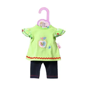 Leļļu apģērbu komplekts No name Dolly Moda: kleita un legingi 30–36 cm lellēm, mazgājami, 1+
