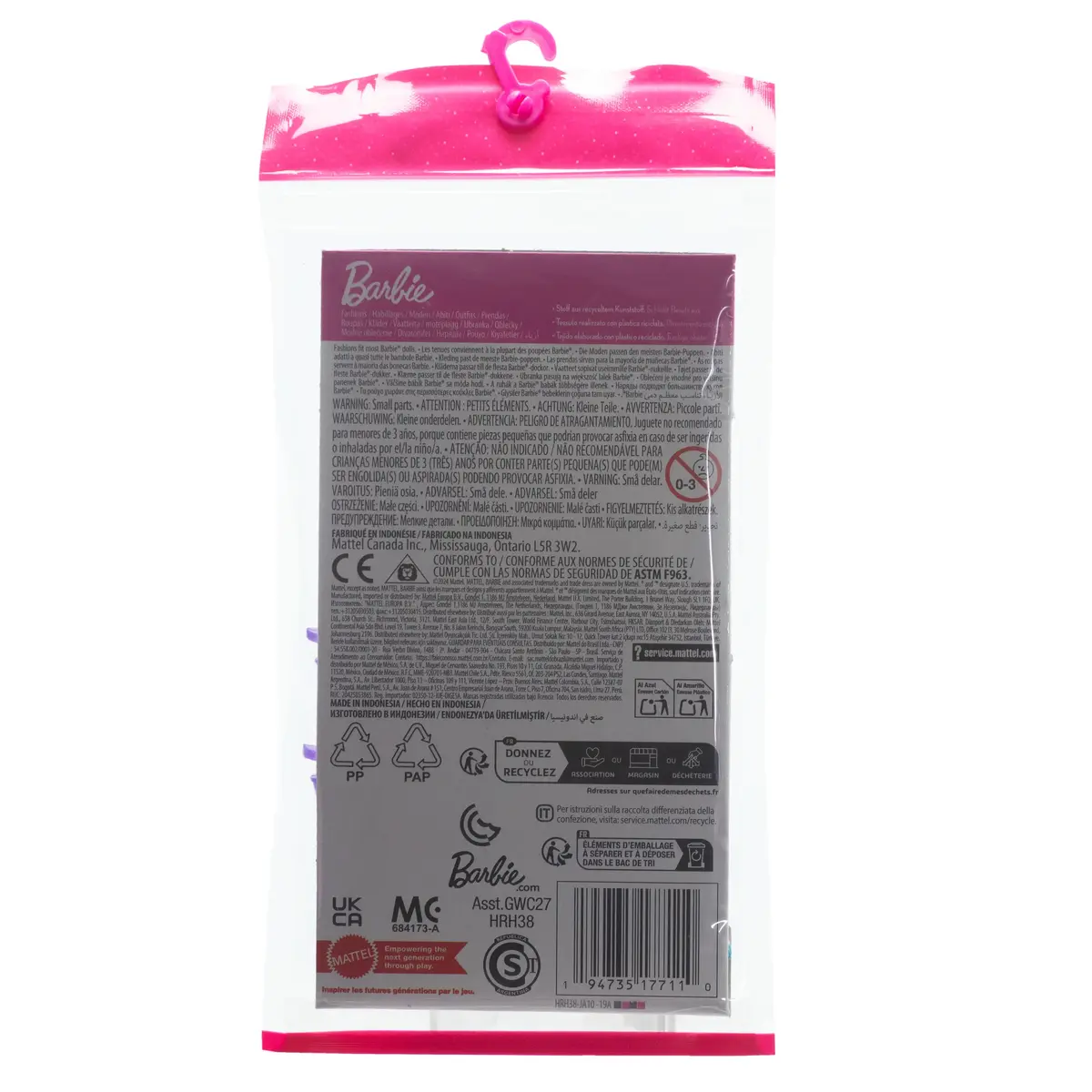 Mattel Barbie apģērbu komplekts ar oversize T‑krekla kleitu Photo 3