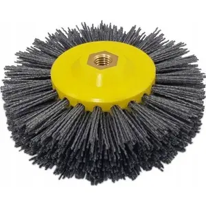 Brush for wood aging Glob with abrasive fiber Ø155 mm, M14 thread, grit 80
