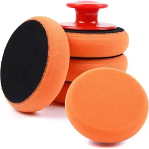 Amio wax applicator sponge set with handle 10 cm, 5 pieces