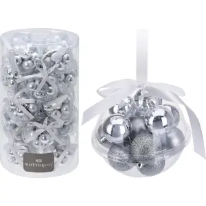 Christmas tree baubles set 12 pcs 3 cm silver by affek design