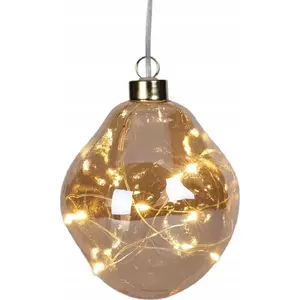 Christmas decoration glass droplet LED 10 cm, gold — Christmas decoration model HV209700-SW