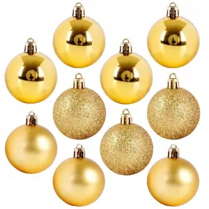 Shatterproof Christmas baubles Vilde 5 cm, gold, set of 10