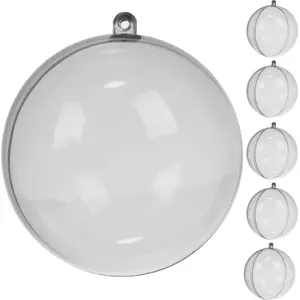 Transparent Christmas baubles set Ruhhy 10 cm, 5 pieces (Ruhhy 22276)
