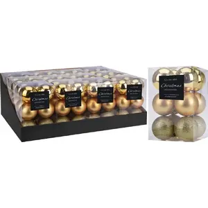 Affek Design Christmas tree baubles set, 12 pcs, 6 cm, gold