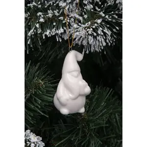 Ceramic Christmas Bauble Saska Garden MIKOŁAJ 7.8 cm – decorative ornament, 1 pc