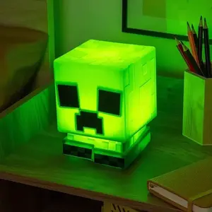 Minecraft silikona Creeper lampa ar uzlādējamu akumulatoru, 15 cm