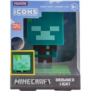 Galda lampa Paladone Minecraft Zombie ikona – tematiska LED naktslampa