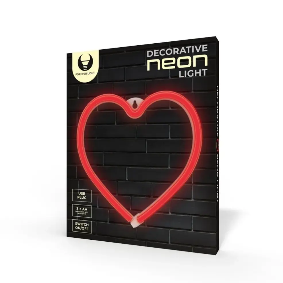 TelForceOne Forever Light Neon LED HEART red FLNEO7 Photo 3