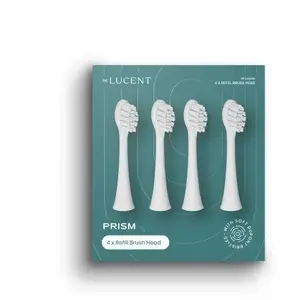 Replacement Prism Brush Heads for Be Lucent Electric Toothbrush — set of 4, white
