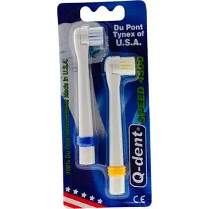 Toothbrush heads Q-Dent for electric Q-Dent Speed 4500 — replacement heads, pack of 2