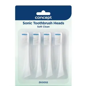 Toothbrush heads Concept Solution ZK0052 — 4 replacement heads, white, soft bristles