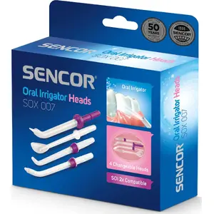 Replacement Brush Heads SENCOR SOX 007 — 4 pcs for oral irrigator-compatible use