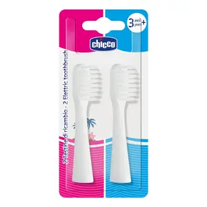 Toothbrush heads CHICCO Classic replacement, 2 pcs, white, for ages from 3 years