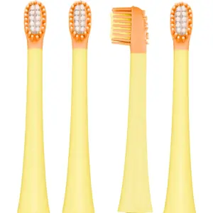 Replacement Brush Heads VITAMMY Dino Yellow for Sonic Toothbrush, 4 pcs