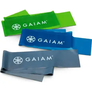 Gaiam resistance bands set model 59180 — 3-piece multicolor with varying resistance levels