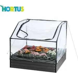 Клумбовая теплица Falk HORTUS низкая, 109 x 109 x 40/70 см — компактная приподнятая теплица
