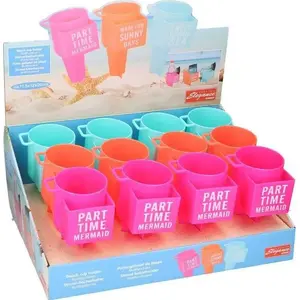 Beach drink holder stand Cuisine Elegance — orange portable cup and bottle holder