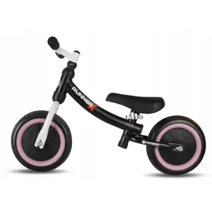Skrejritenis Sunbaby Runner X — bērnu skrejritenis, melna rāmis ar rozā akcentiem