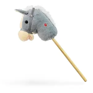 Игрушечная лошадка на палке Milly Mally Koń na Kiju Grey, модель 6089, мягкая голова на держателе