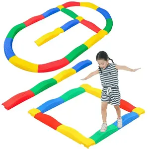 Sensory Balance Path Boards set LEANToys 16-piece anti-slip connected boards for balance and coordination