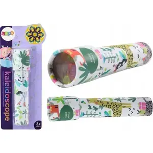 LEANToys children's kaleidoscope — white, patterned designs with animal motifs