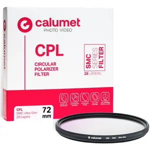 Круговой поляризационный фильтр для объектива Calumet CALSACPL72 — 72 мм, 1 шт., чёрный/прозрачный