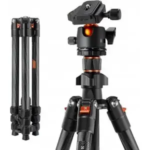 Tripod K&F Concept K254C2 with BH-36L ball head – foldable carbon legs, compact travel design