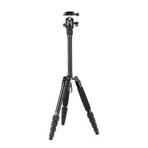 Statīvs Sirui Traveler 5AX digitālajām un filmu kamerām, 3 kājas, maksimālais augstums 138 cm, minimālais 16 cm, slodze 4 kg, svars 1.05 kg, melns