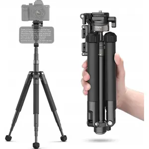 Statīvs Ulanzi MT-63 profesionāls statīvs ar monopoda funkciju, maksimālais augstums 145 cm, VLOG komplekts ar telefona turētāju un promptera stiprinājumu