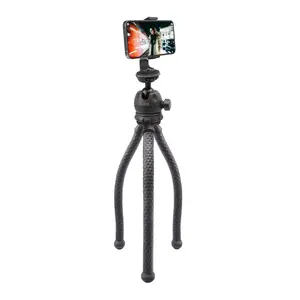 Statīvs SBS Mobile TESQUIDPODSK viedtālrunim un digitālajai kamerai — 3 kājas, maksimālais augstums 265 mm, slodze 1,2 kg, melns