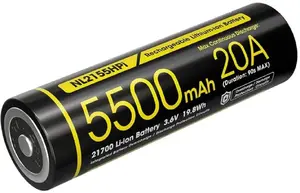 Rechargeable 21700 Li-ion Battery Nitecore 21700 5500mAh 20A 3.6V