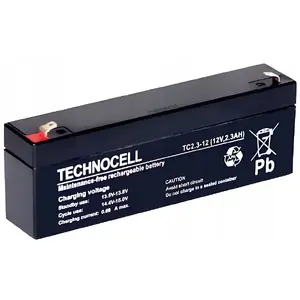Noslēgta AGM akumulators Technocell TC 2,3-12 12V 2.3Ah