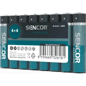 Alkaline battery pack SENCOR AAA (LR03) 1.5V — 8 pcs, foil blister