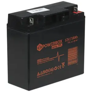 Uzlādējamais svina-skābes akumulators PowerBox 12V 18Ah (modelis 12V/18AH-TPL/POWERBOX)