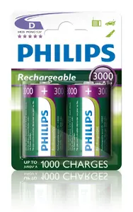Uzlādējama D tipa akumulators Philips R20B2A300/10, NiMH