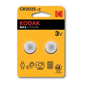 Battery Kodak CR2025 single-use lithium coin cell 3V, 20 mm diameter, 2.5 mm height