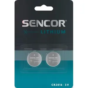 Litija pogbaterija SENCOR CR2016 3V — CR2016 tipa, blistera iepakojumā 2 gab.