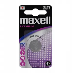 Pogu litija baterija MAXELL CR1632 3V — monētas tips pulksteņiem, atslēgu pultiem, kalkulatoriem