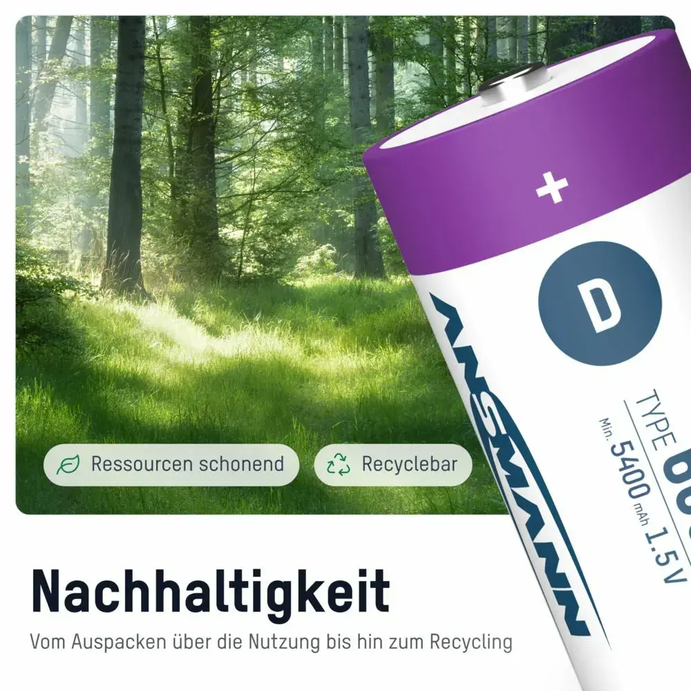 Uzlādējama D baterija ANSMANN 1314-0005 (Li‑Ion) Photo 5