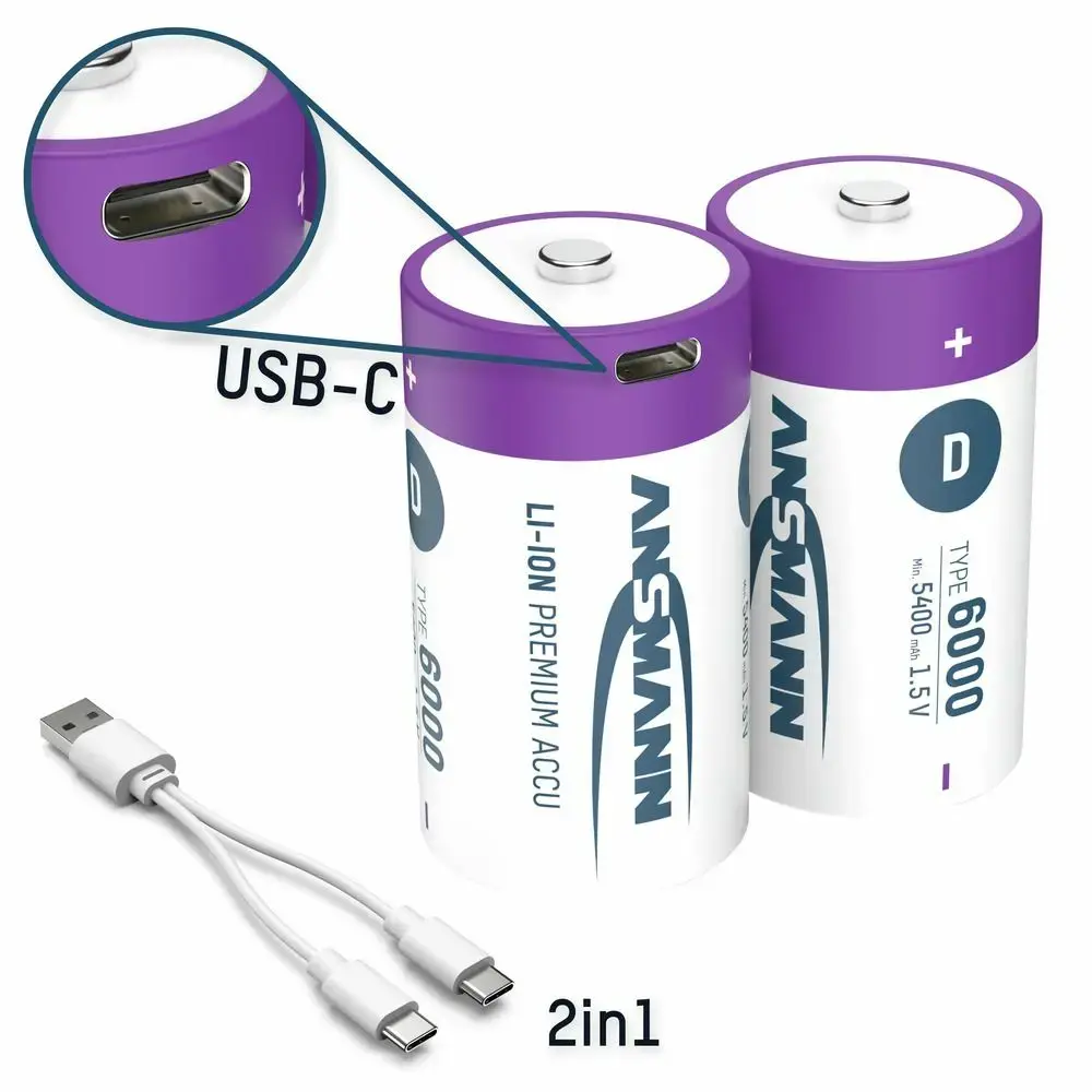 Uzlādējama D baterija ANSMANN 1314-0005 (Li‑Ion) Photo 7