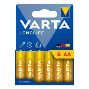 Батарейка AA одноразовая щелочная Varta Longlife — размер AA, одноразовая щелочная