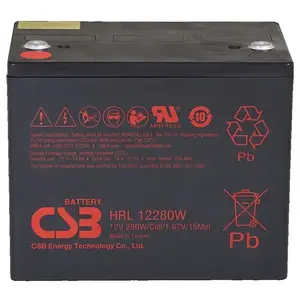 Герметичный свинцово-кислотный аккумулятор CSB 12В 6А·ч HRL1225W, клеммы F2, 25W