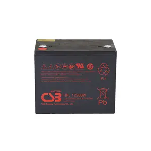 Sealed Lead-Acid Battery CSB 12V 6Ah HRL1225W, F2 Terminals, 25W